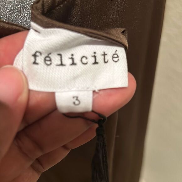 Felicite Women's M Maxi Slip Dress Solid Brown Minimalist Contemporary New - Picture 6 of 8